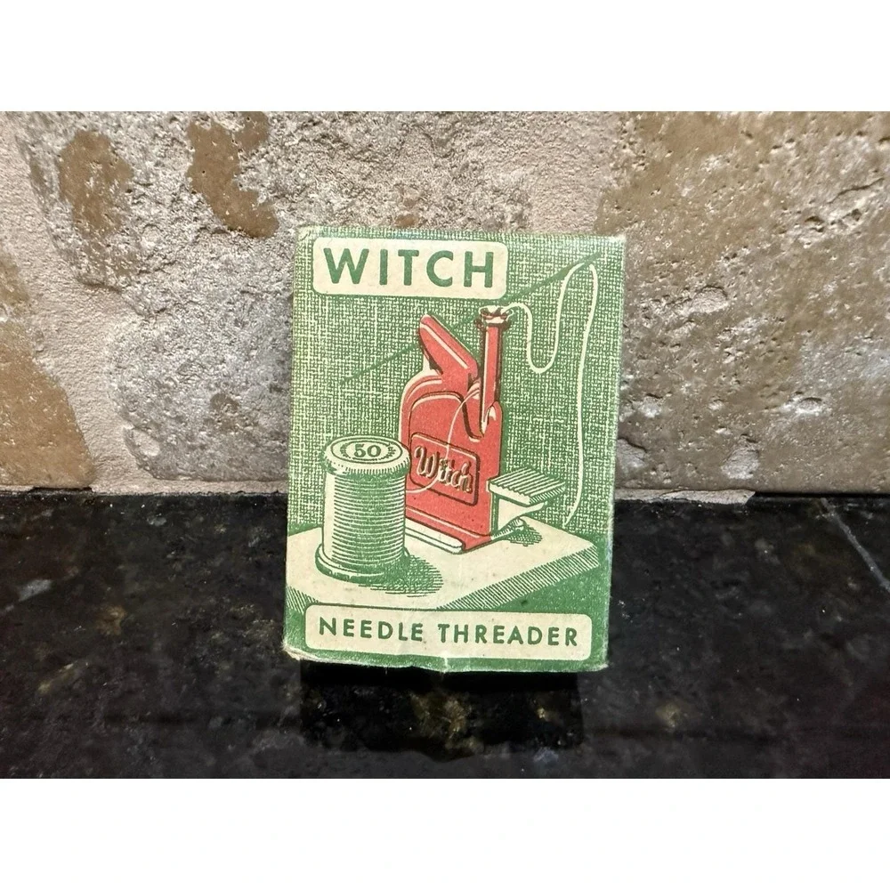 Vintage Mid-Century Plastic Witch Needle Threader Western Germany Threading Tool